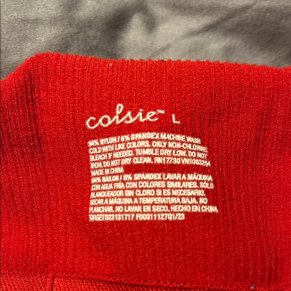 Colsie Bright Red Ribbed Crop Top - Picture 3 of 3